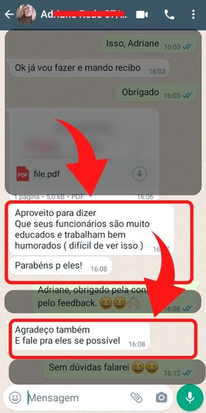 Elogio de cliente