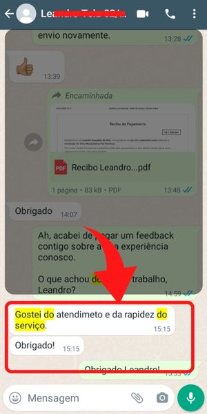 Elogio de cliente