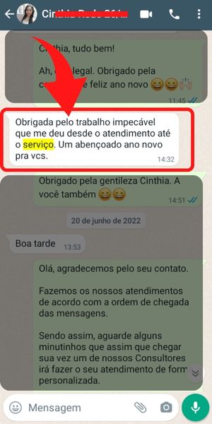 Elogio de cliente