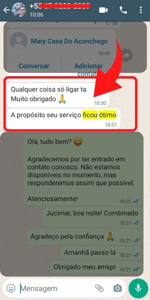 Elogio de cliente