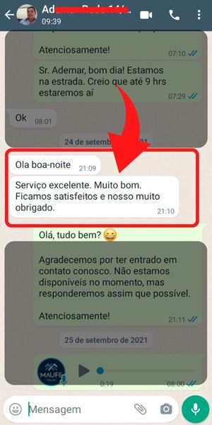 Elogio de cliente
